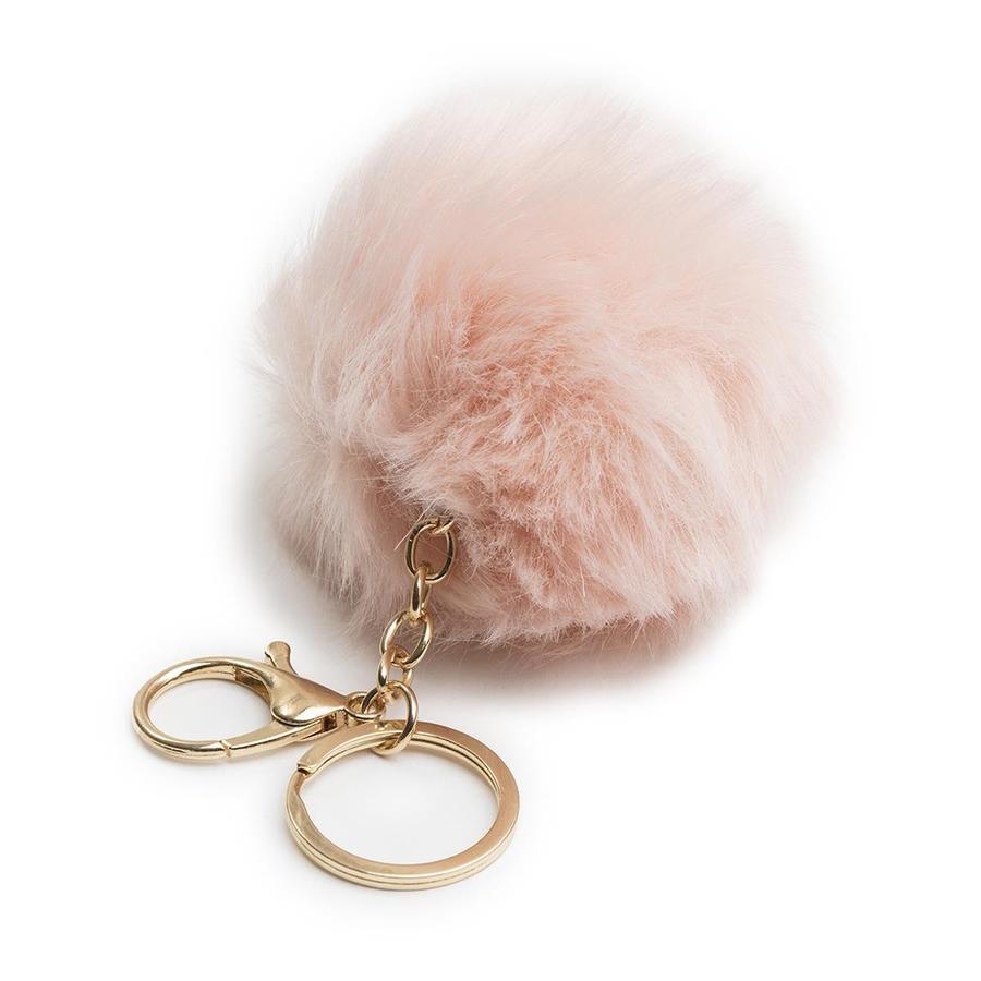 Light pink store pom pom keychain